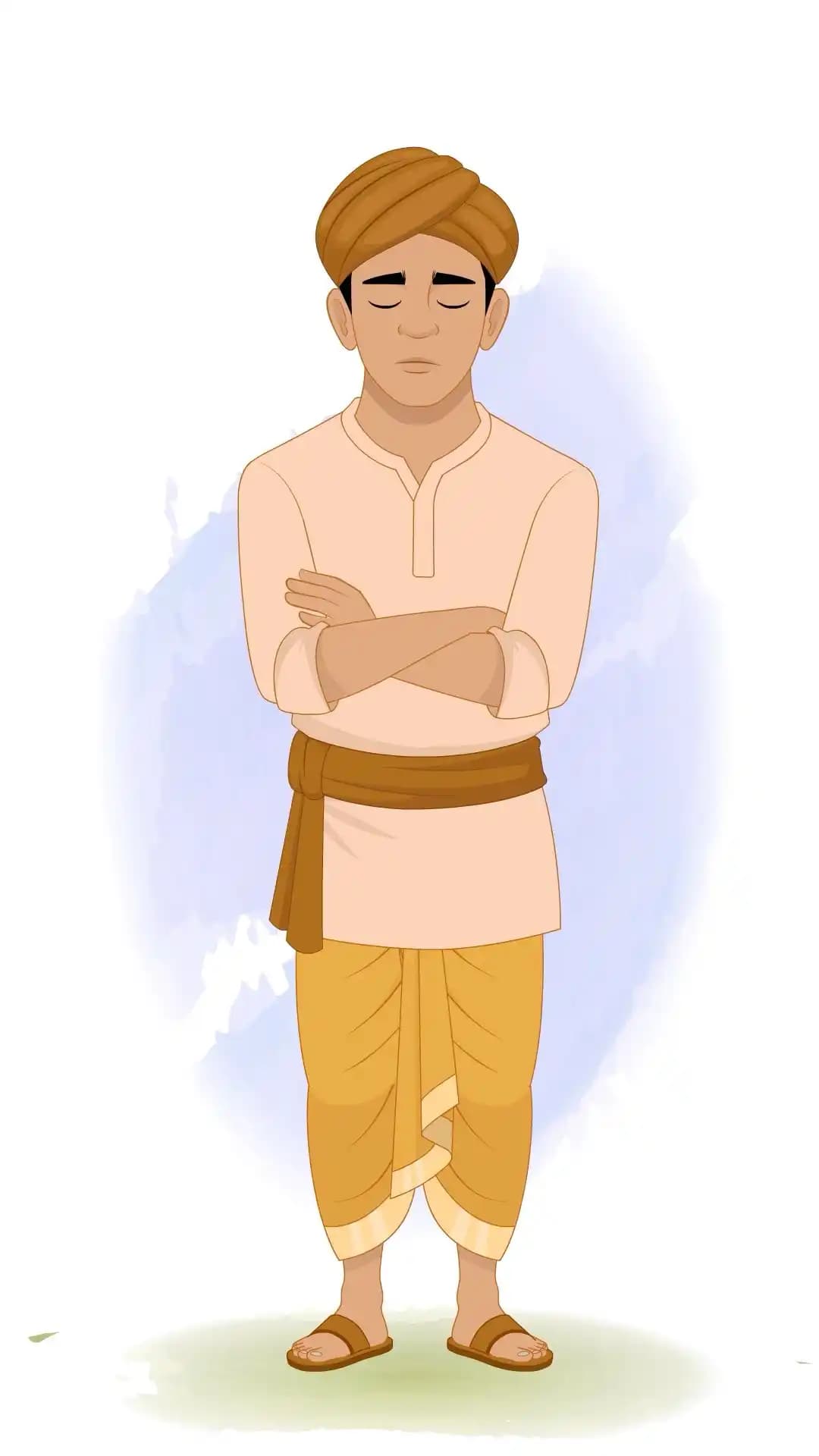 Indian Village Annoyed Man Animated Vector Cartoon Character AKA Ramu
