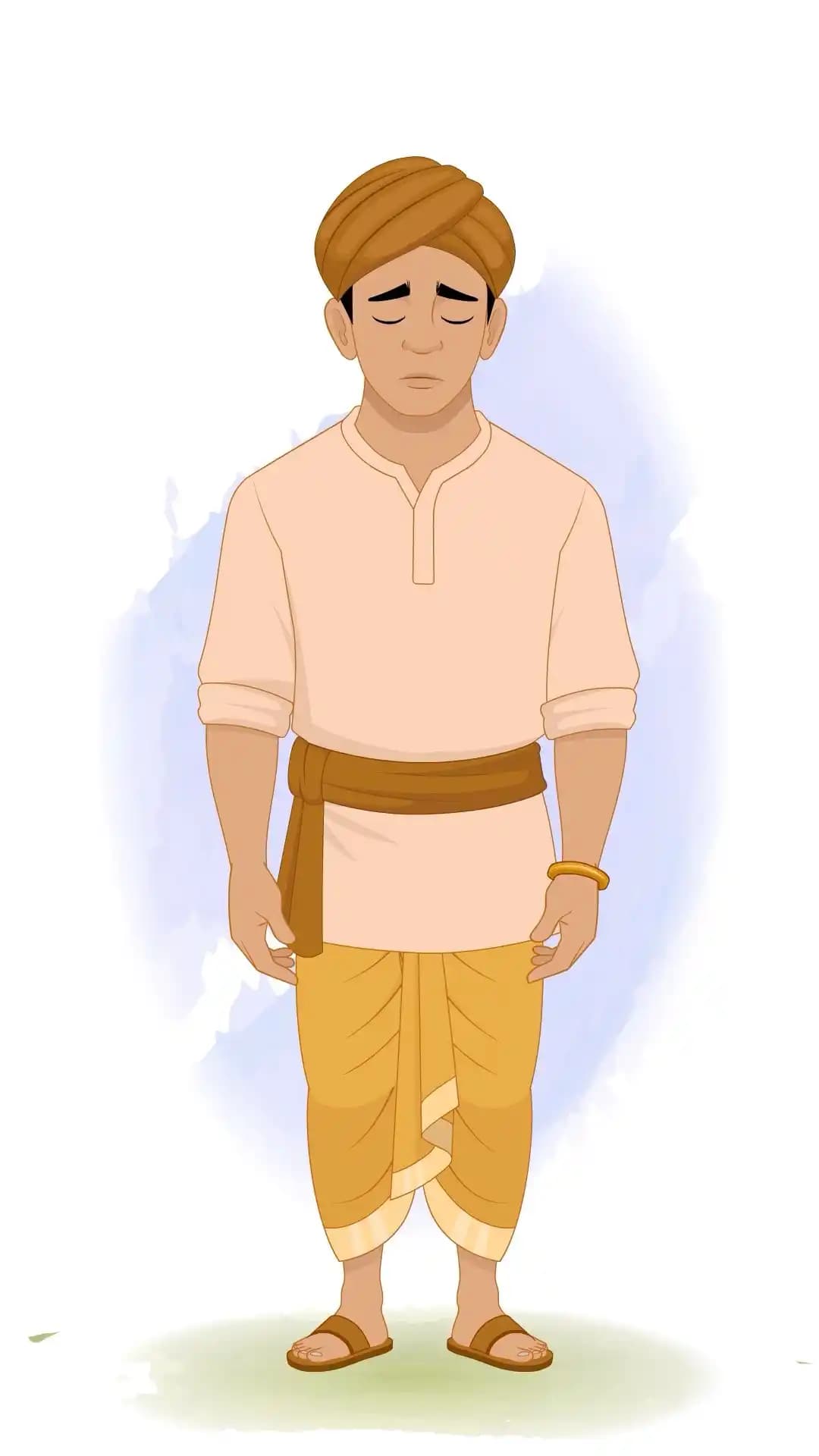 Indian Village Sad Man Animated Vector Cartoon Character AKA Ramu