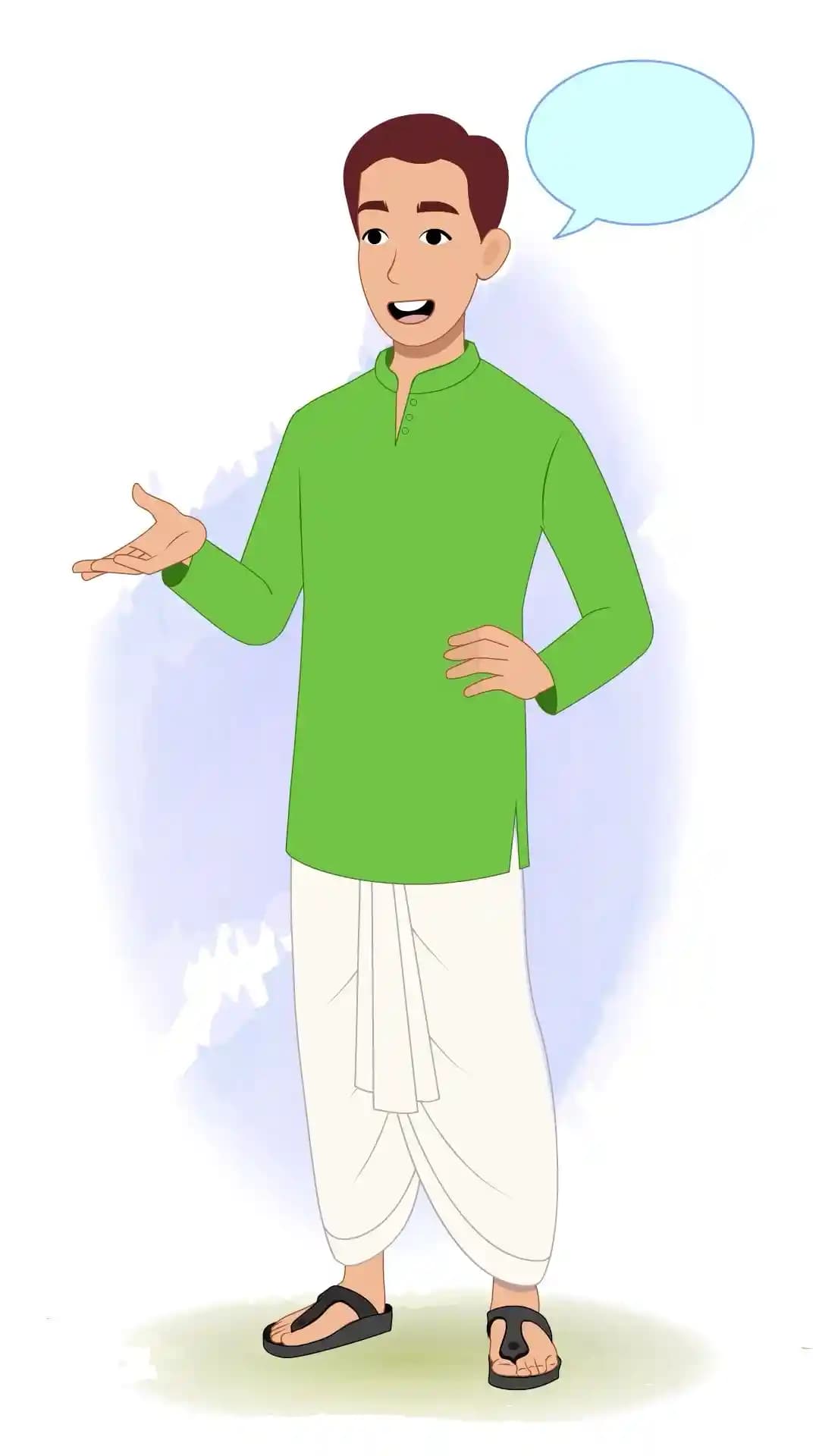 Village Zamindar One Third Talking Animated Vector Cartoon Character AKA Dilip