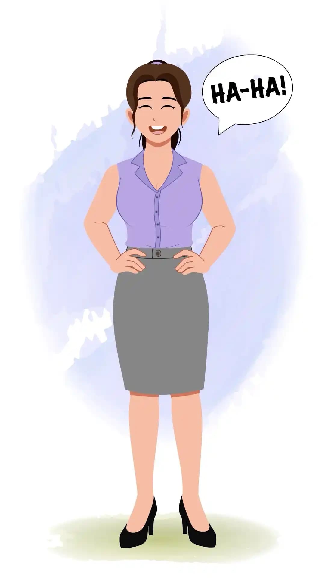 Businesswoman Laughing Female Animated Vector Cartoon Character AKA Rachel
