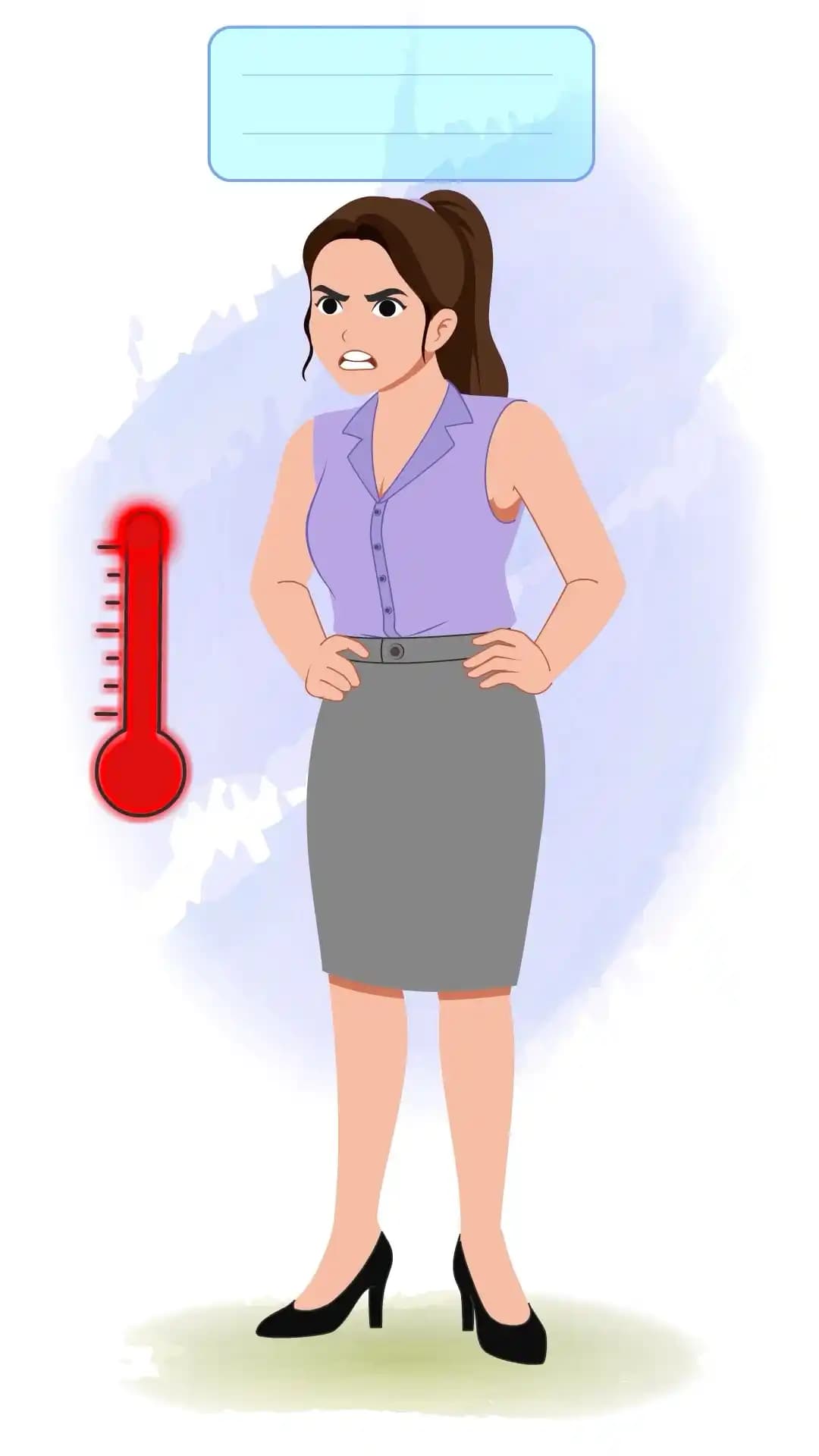Angry Businesswoman Female Animated Vector Cartoon Character AKA Rachel