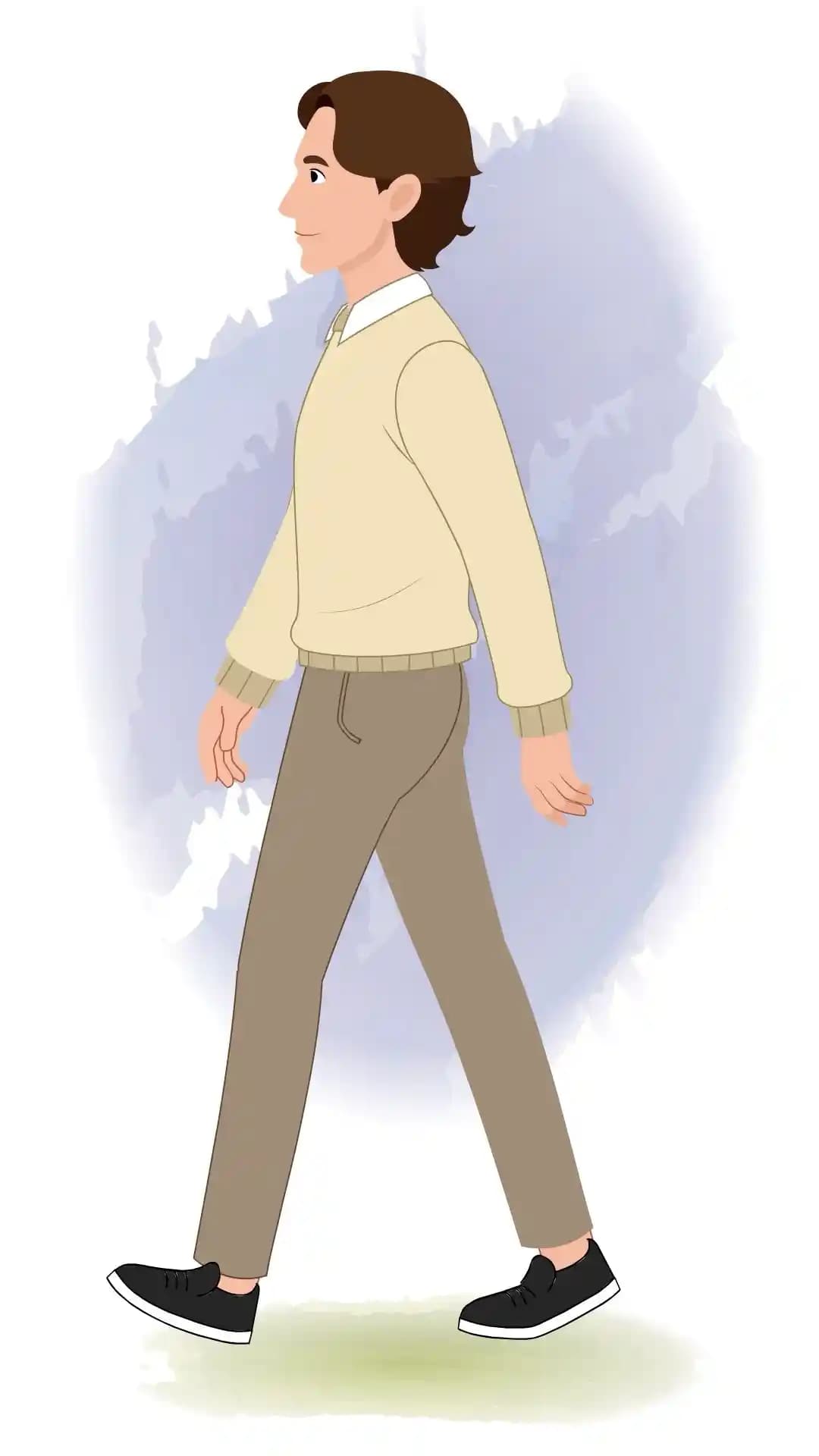 Animated Businessman Character Side Walking Animated Vector Cartoon Character AKA Lucas