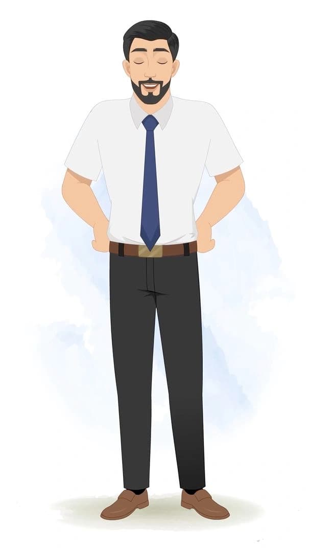 A 2d Animated office worker laughing vector cartoon character AKA Jack