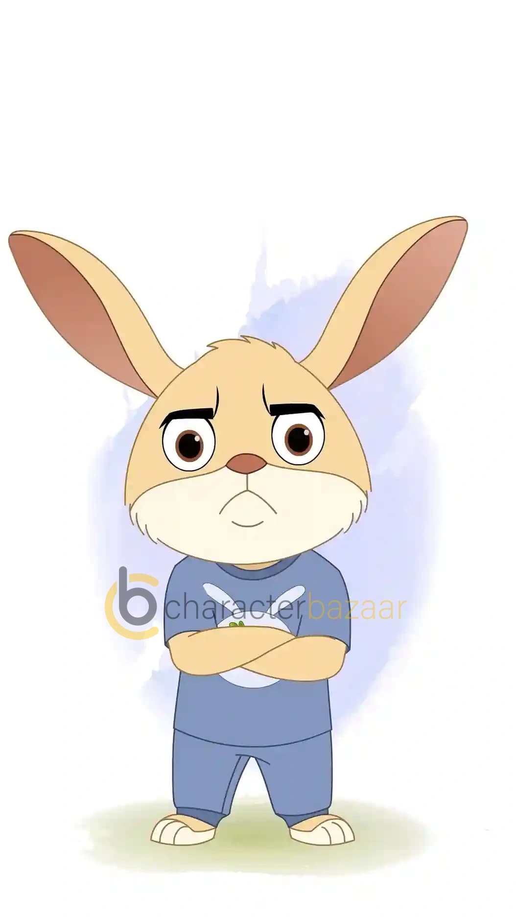 Cute Rabbit Annoyed Pose Animated Vector Cartoon Character AKA Bun The Rabbit