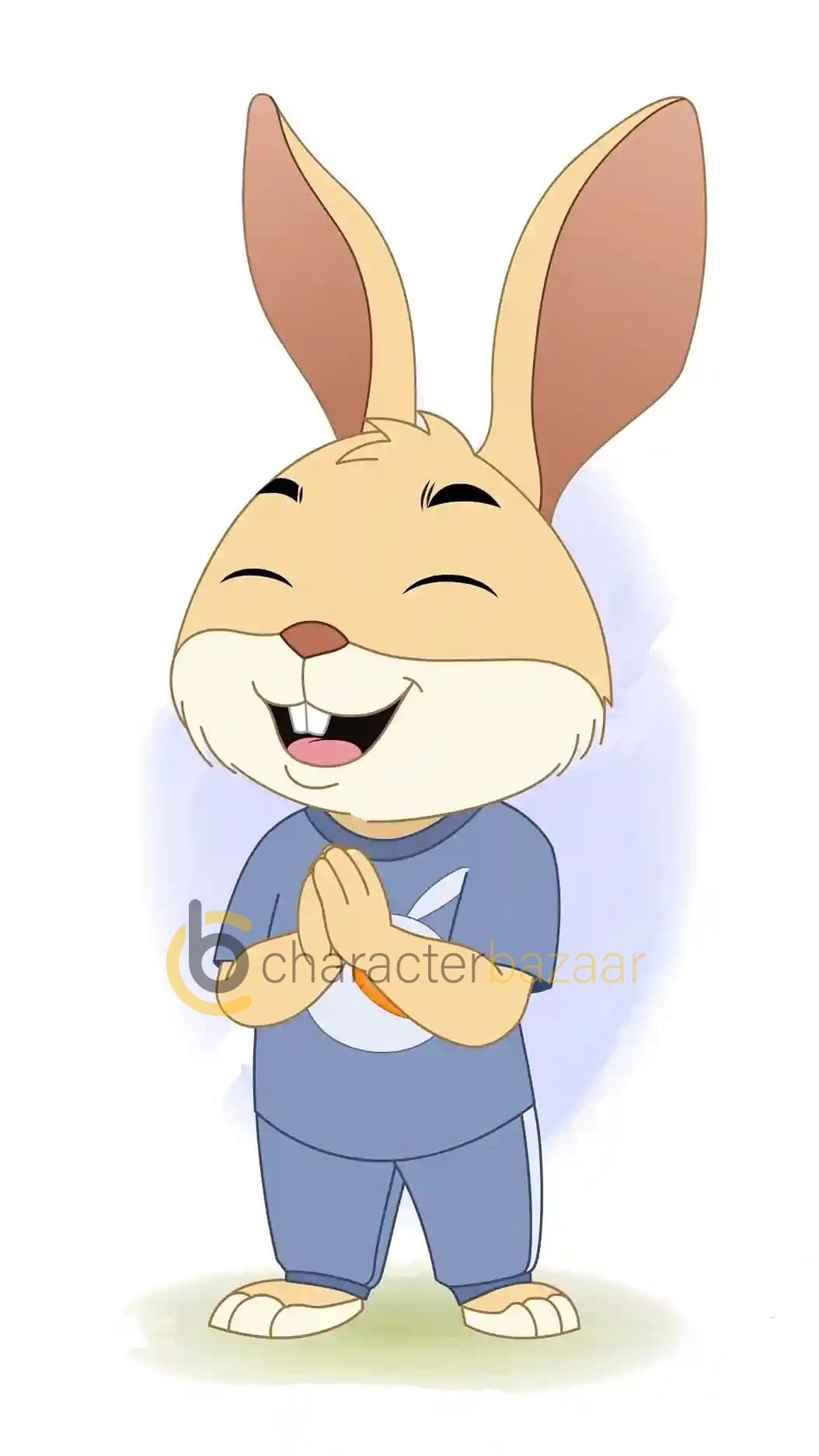 Cute Rabbit Clapping with Joy Animated Vector Cartoon Character AKA Bun the Rabbit