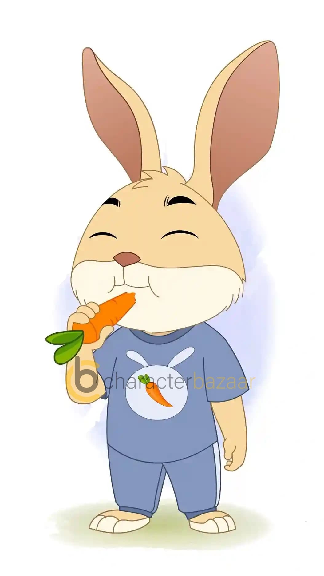 Cute Rabbit Eating Carrot Animated Vector Cartoon Character AKA Bun the rabbit