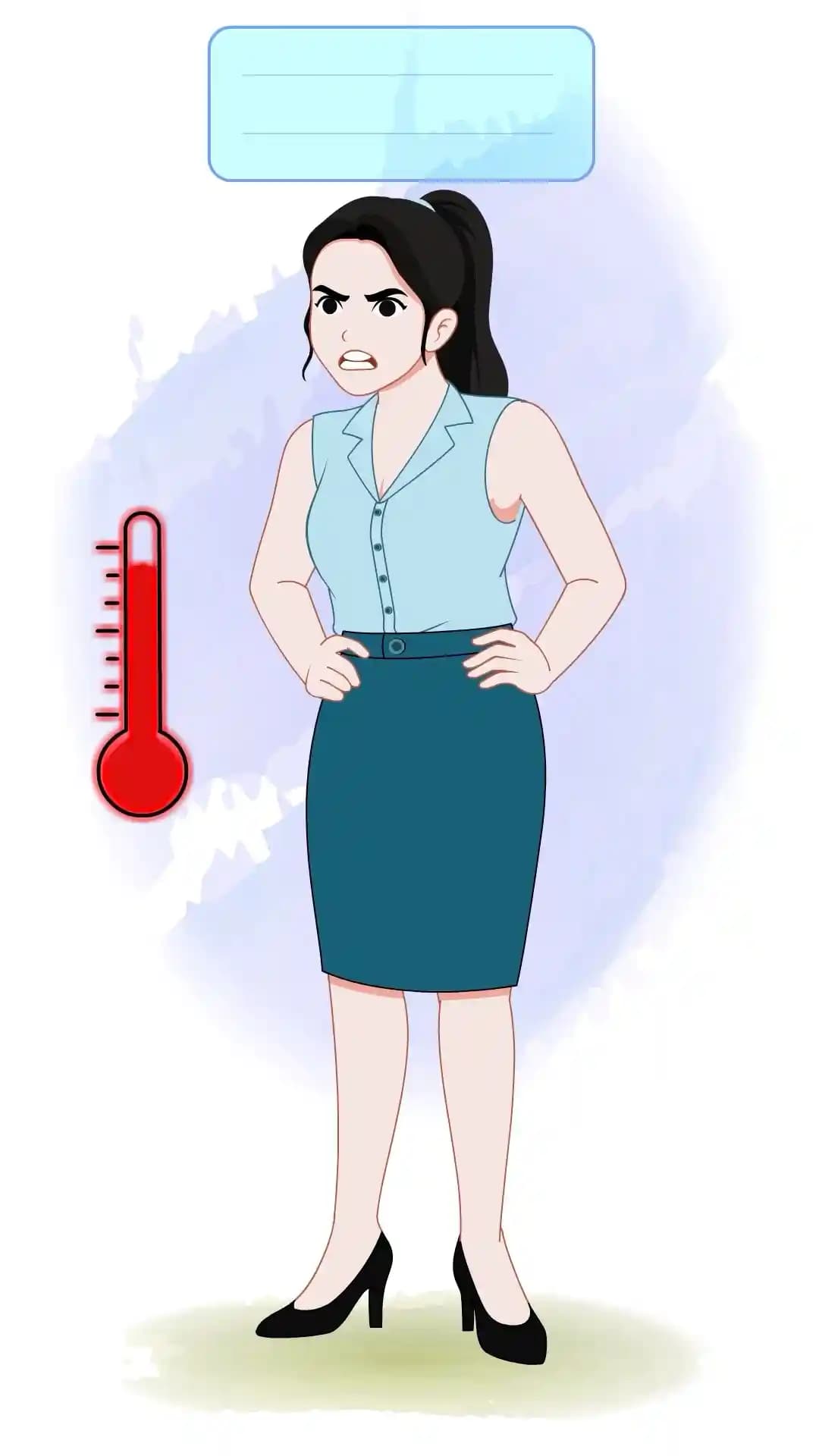 Angry Female Business Character Animated Vector Cartoon Character AKA Daina