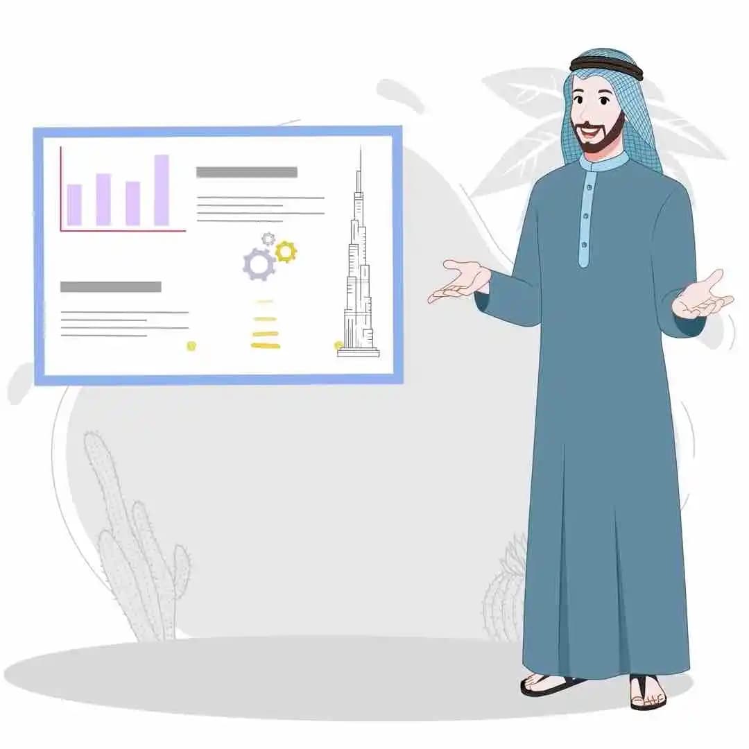 A muslim arab sheikh animated talking pose vector cartoon character AKA Mustafa