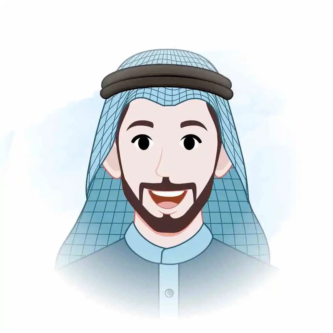 A muslim arab sheikh face expression animated vector cartoon character AKA Mustafa