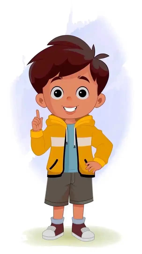 A Cool Indian charming boy animated talking pose vector cartoon character AKA Ryan