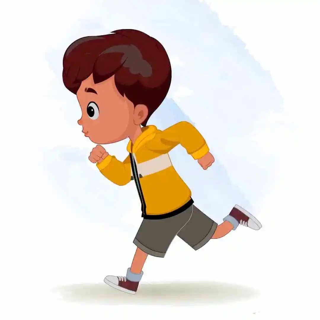 A Cool Indian charming boy animated side run cycle vector cartoon character AKA Ryan