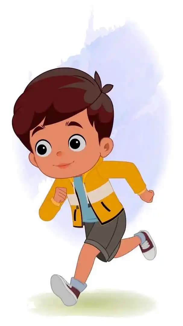 A Cool Indian charming boy animated run cycle vector cartoon character AKA Ryan