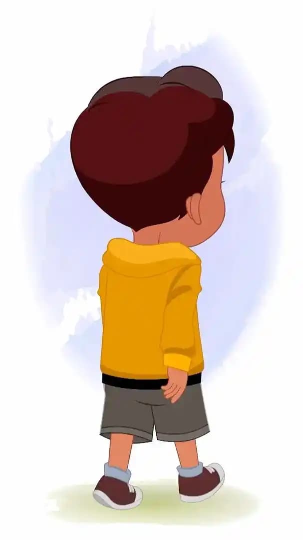A Cool Indian charming boy walking in back third view animated vector cartoon character AKA Ryan