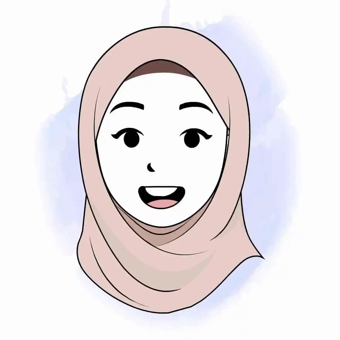 A female hijab character animated face expression cartoon vector AKA Zeenat