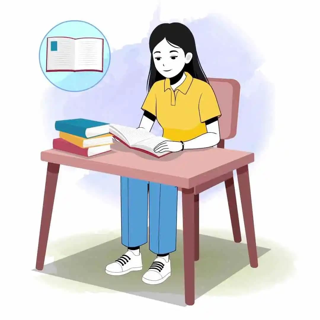 A female college student doing study animated vector cartoon character AKA Chun hwa
