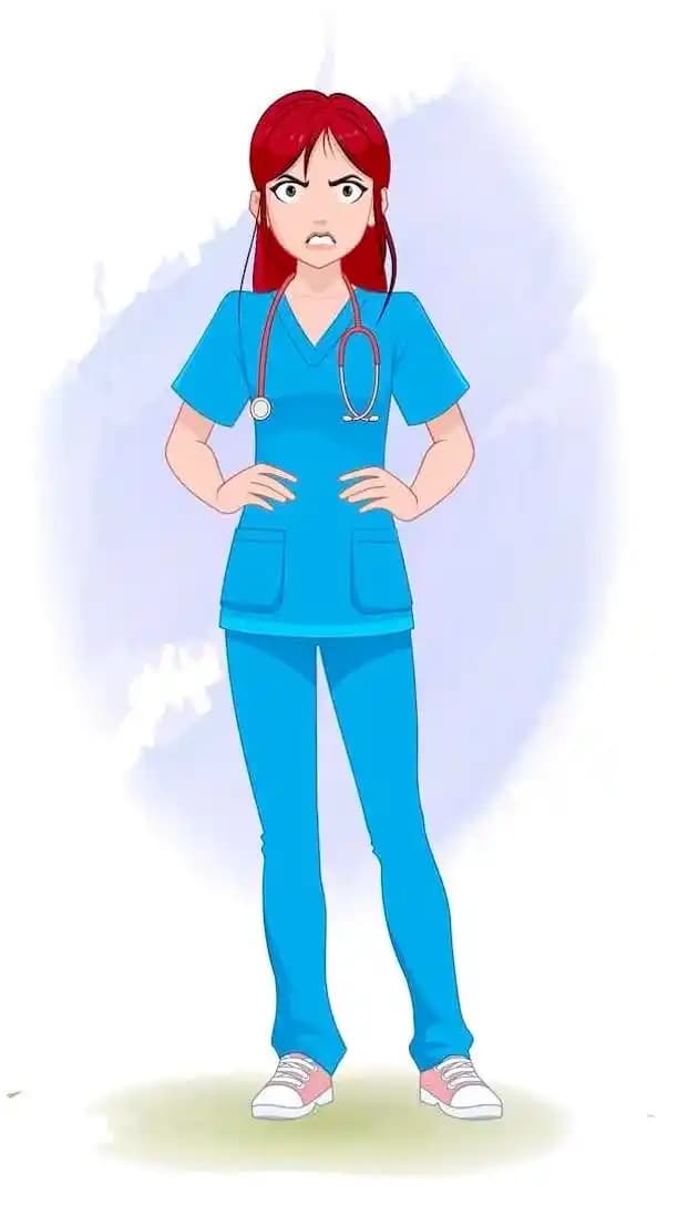 An angry female doctor animated vector cartoon character AKA Akira