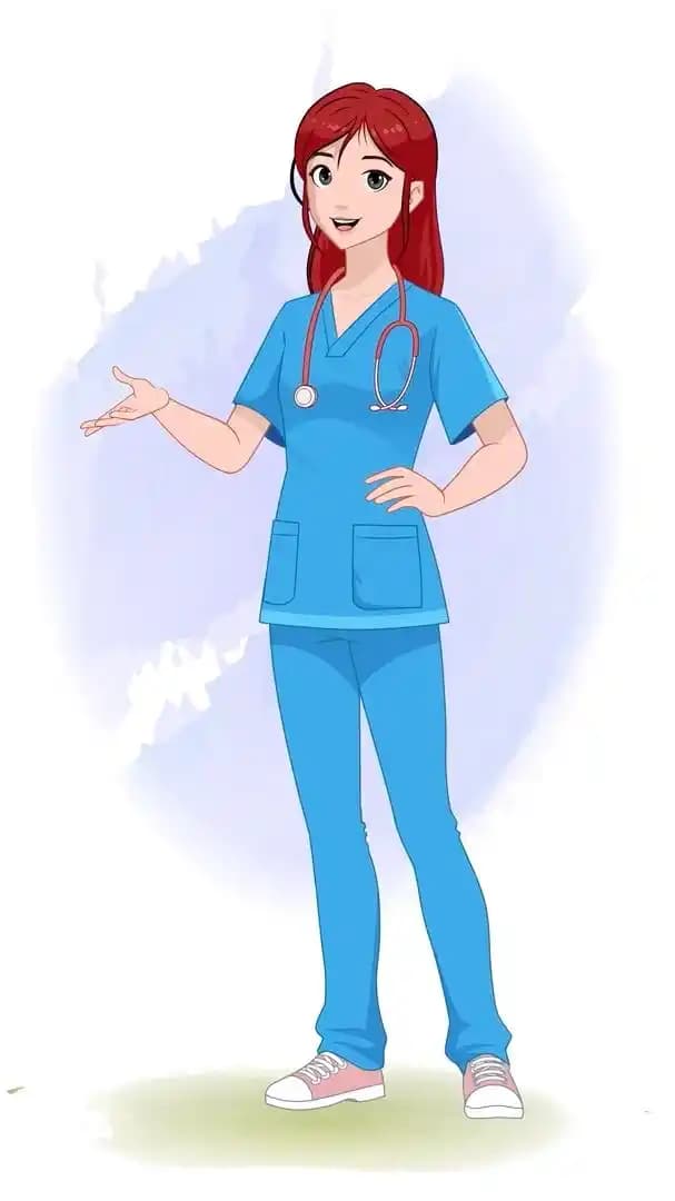 A female doctor talking animated vector cartoon character AKA Akira