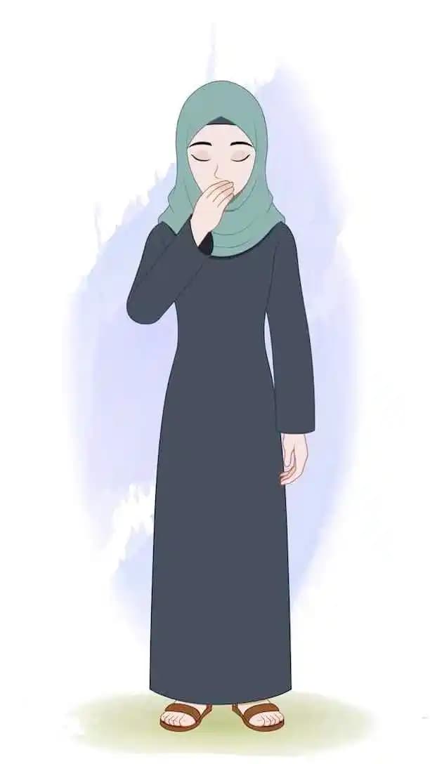 A Green Hijab female character animated greeting pose cartoon vector AKA Alisha
