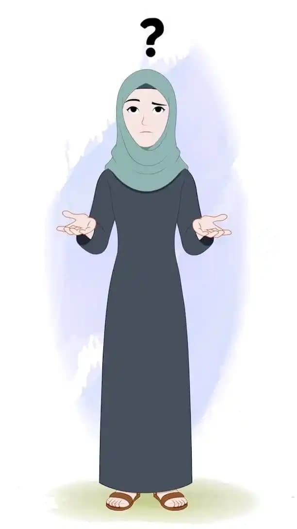 A Green Hijab female character animated confused pose cartoon vector AKA Alisha