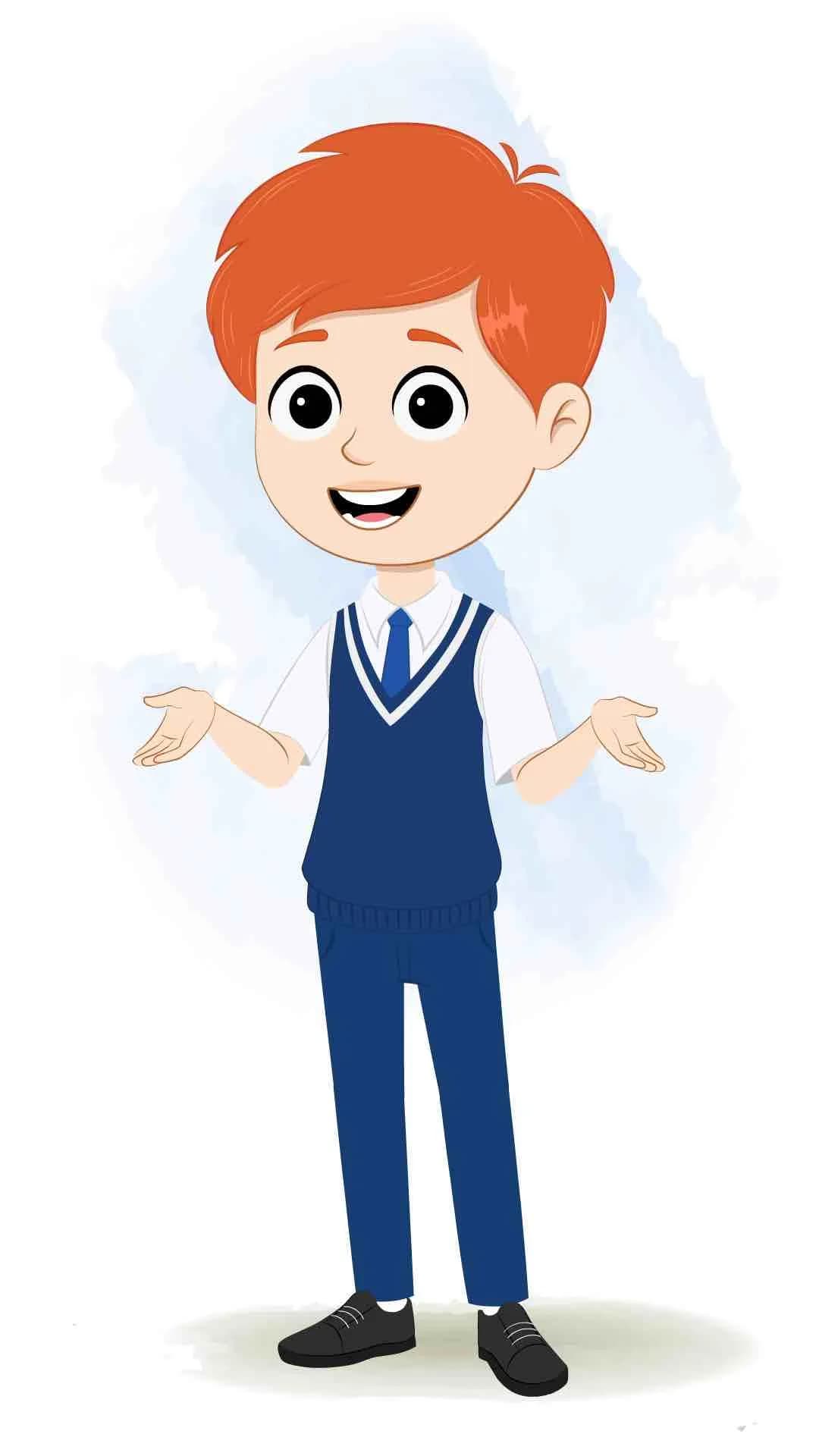 A little boy talking animated cartoon character aka adit 3/4