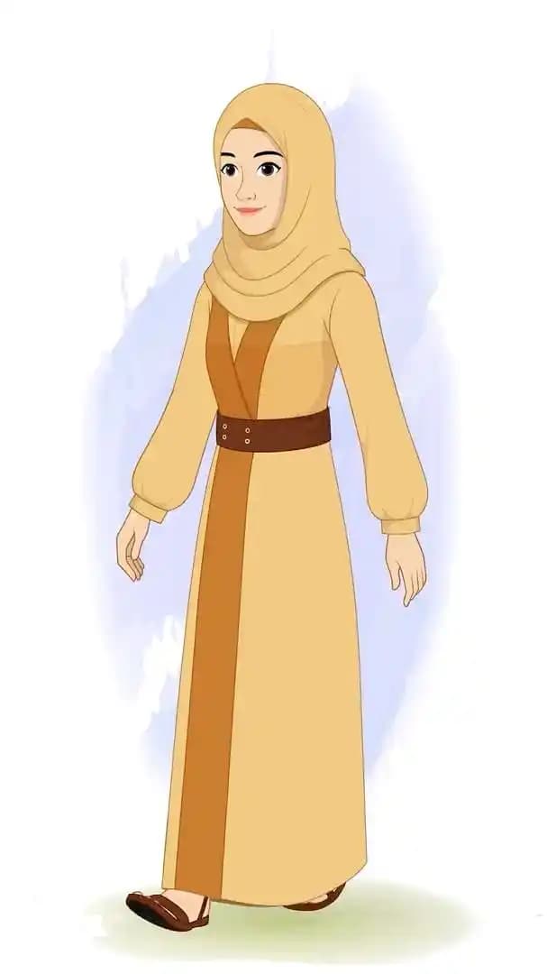 A middle eastern hijab woman animated walk cycle vector cartoon character AKA Amirah