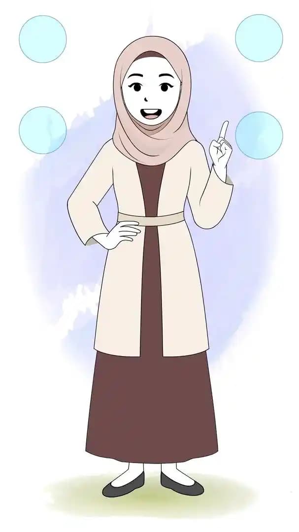 A female hijab character talking animated pose cartoon vector AKA Zeenat