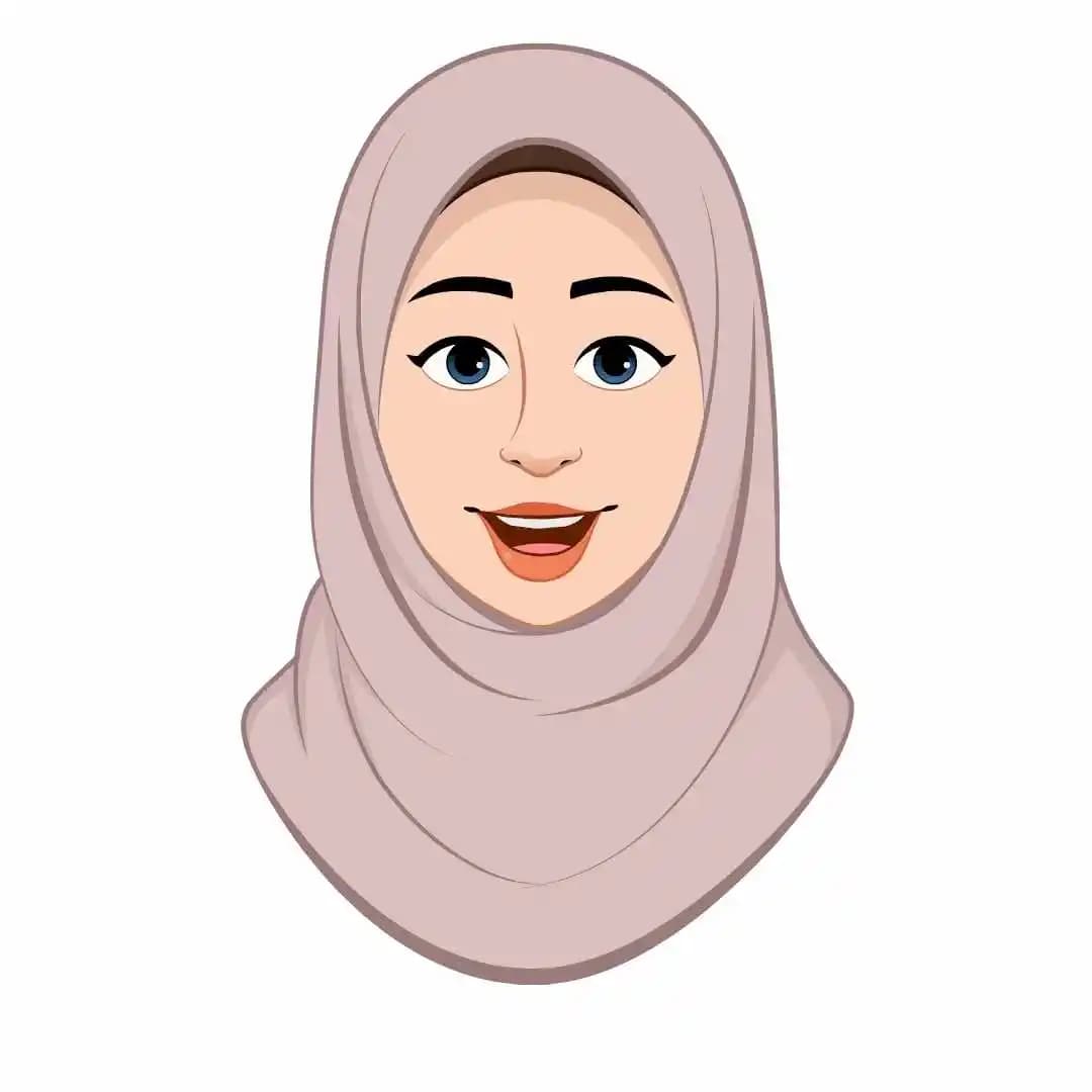 A female muslim arab character face expression animation cartoon vector AKA Fatima