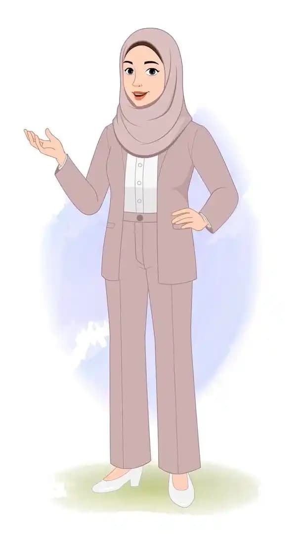 A female muslim arab character talking animated cartoon vector AKA Fatima