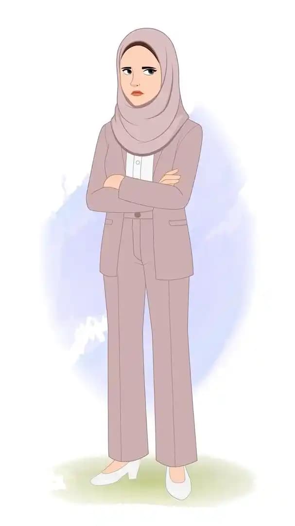 A female muslim arab character annoyed animation cartoon vector AKA Fatima