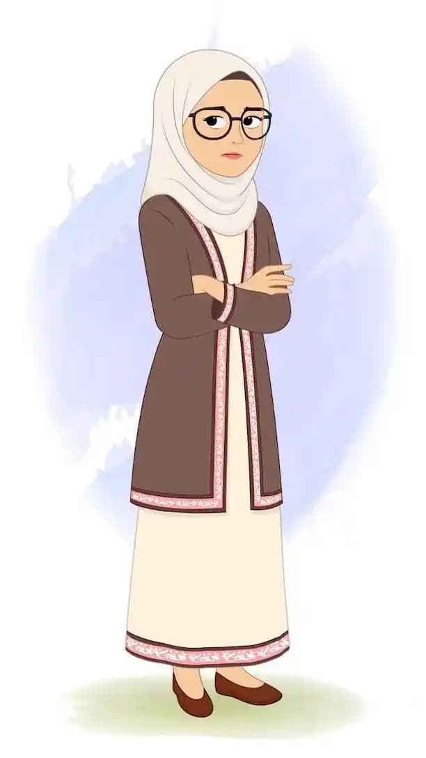 An annoyed muslim woman animated vector cartoon character AKA Fatima