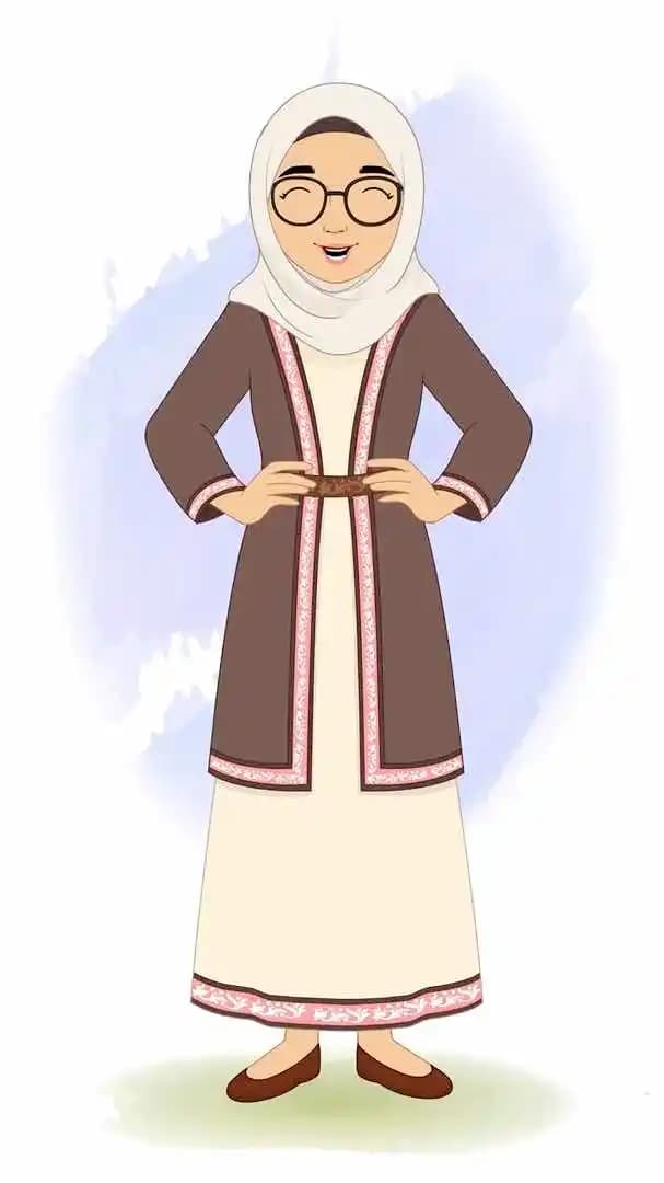 A muslim woman laughing animated vector cartoon character AKA Fatima