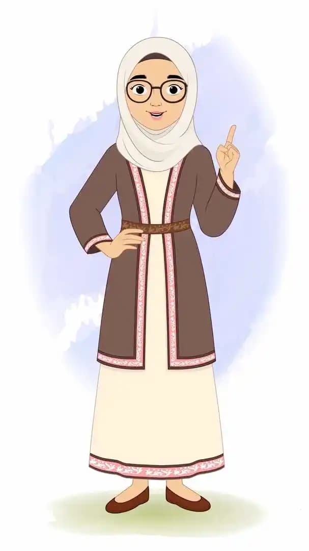 A muslim woman talking animated cartoon character vector AKA Fatima