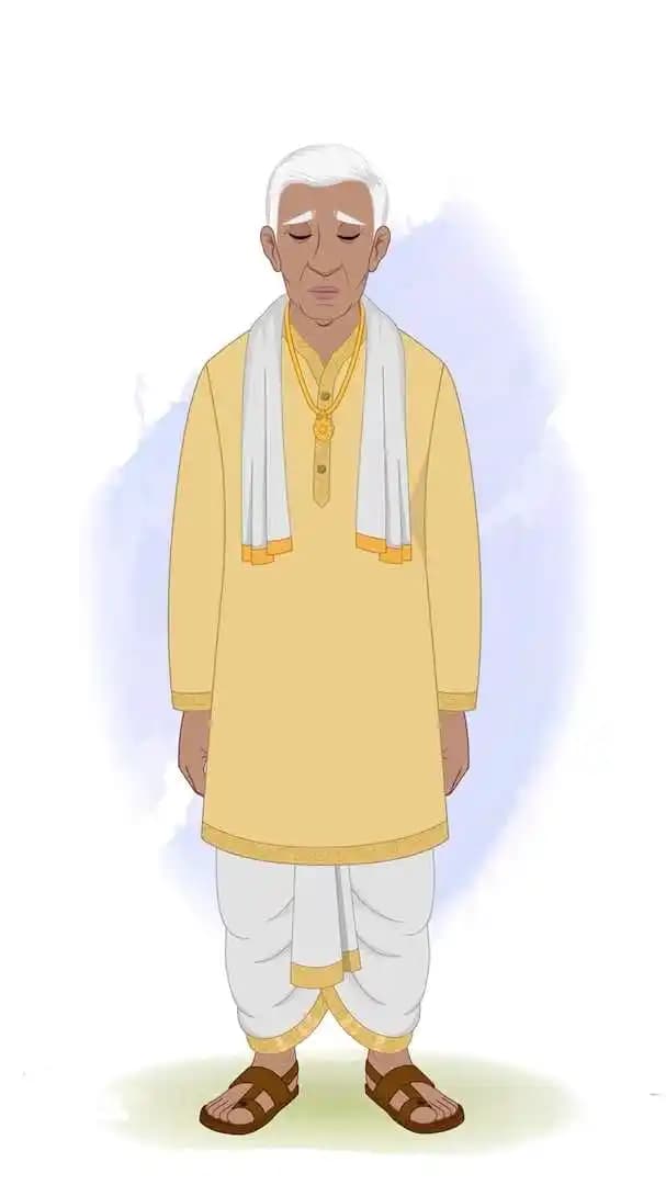An Indian man village doctor character animation sad vector AKA Kamal Singh