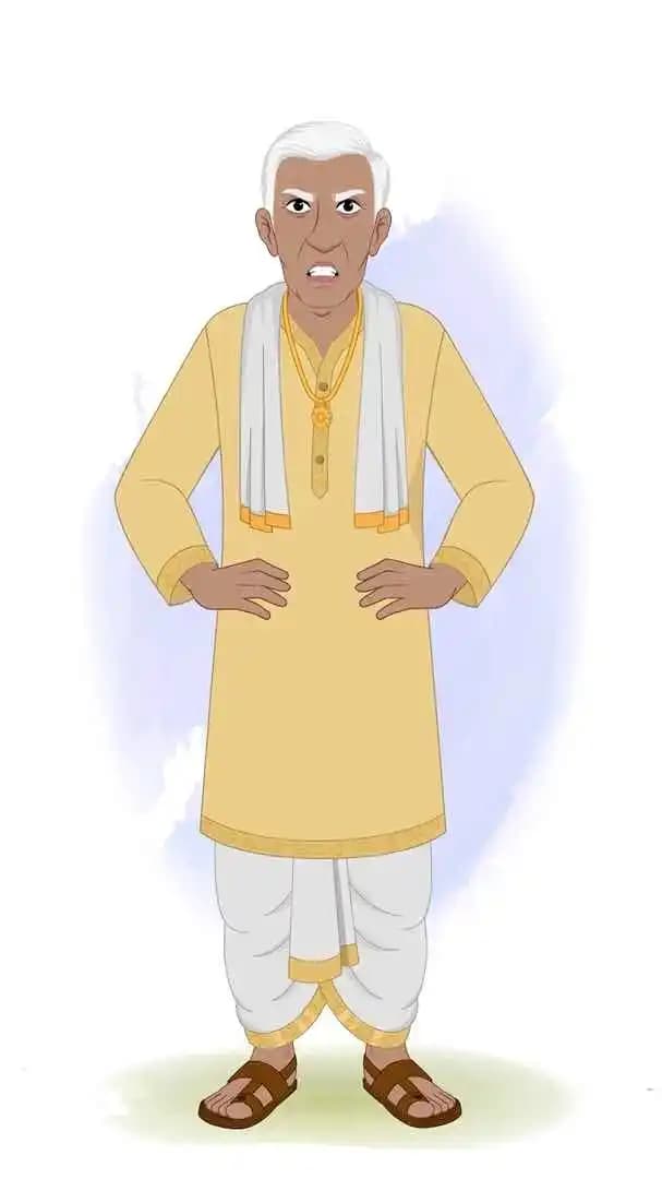 An Indian man village doctor character animation angry vector AKA Kamal Singh