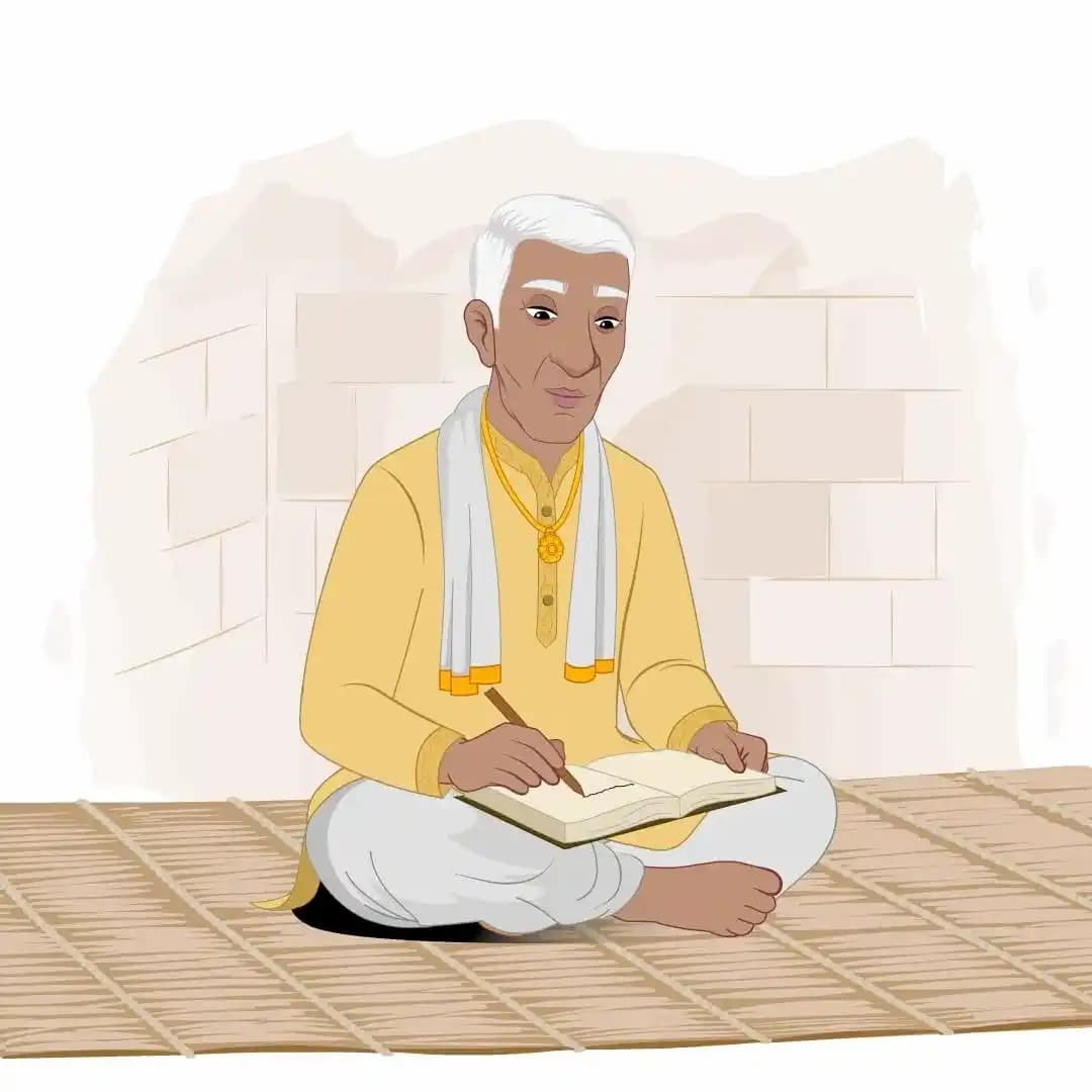 An Indian man village doctor character writing animation vector AKA Kamal Singh