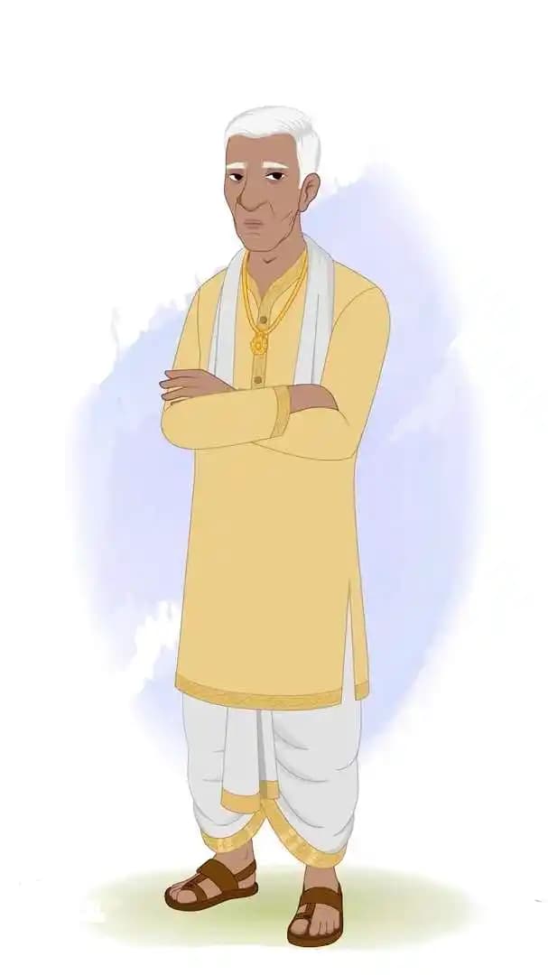 An Indian man village doctor animated annoyed pose character vector AKA Kamal Singh