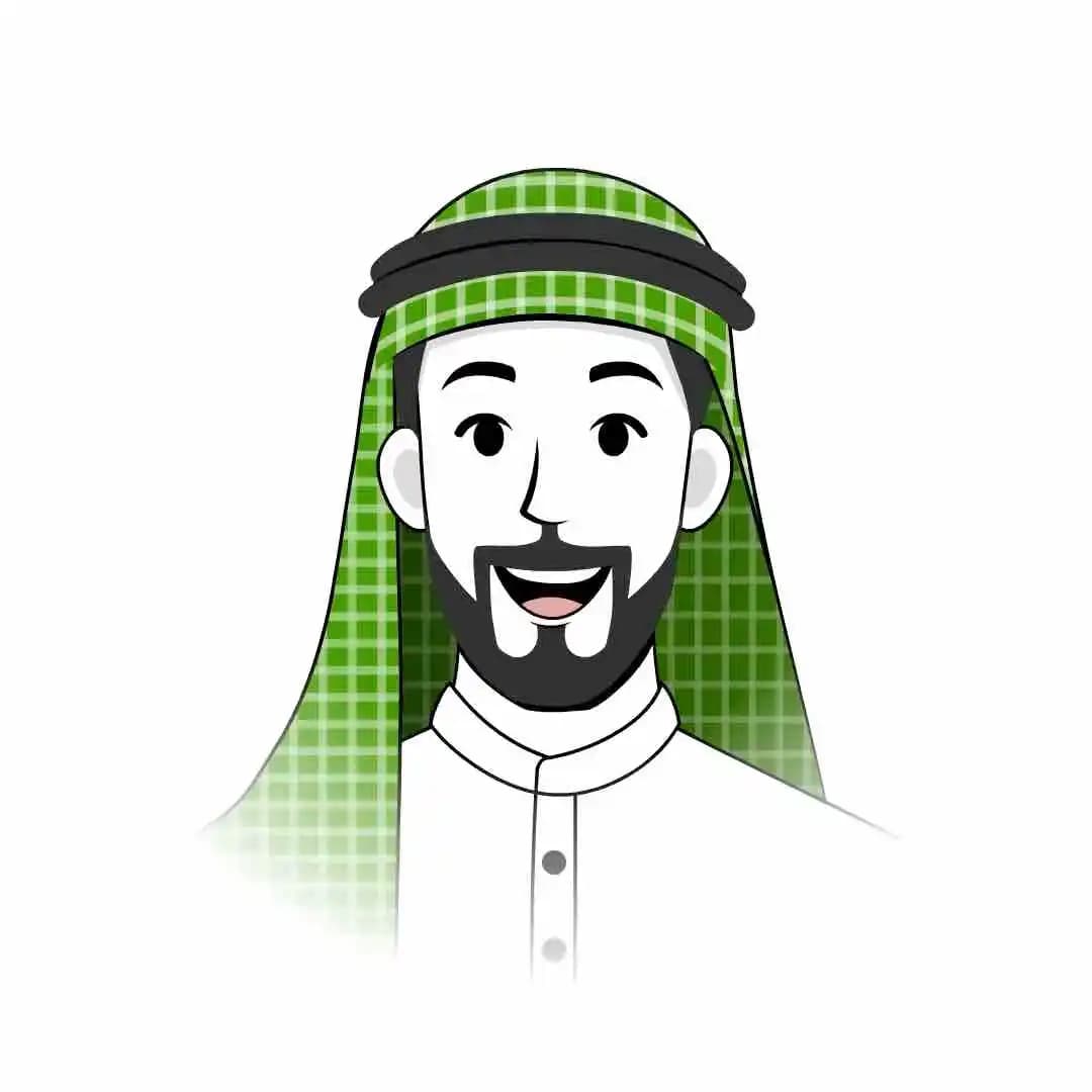 Arab Sheikh cartoon character with multiple face expressions