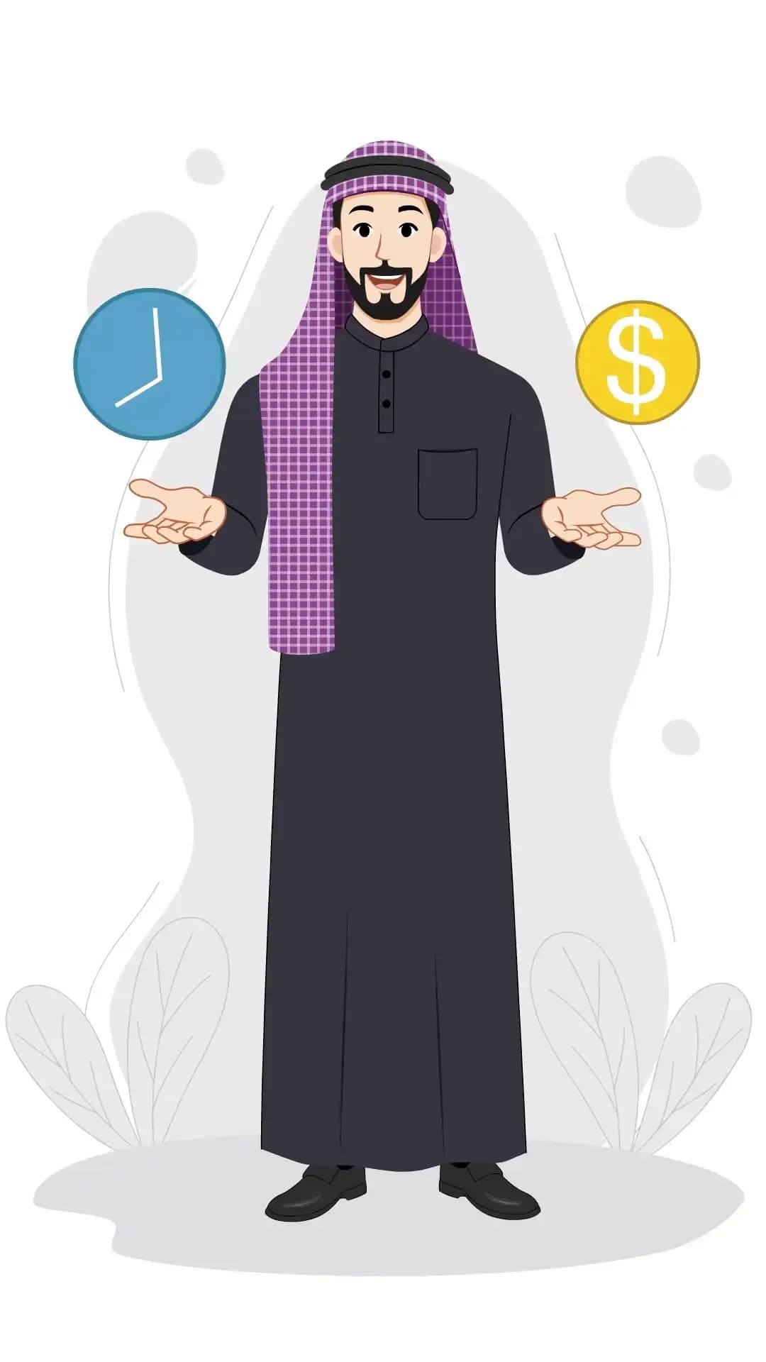 Handsome Arab Man Front Talking Animated Vector Cartoon Character AKA Akram