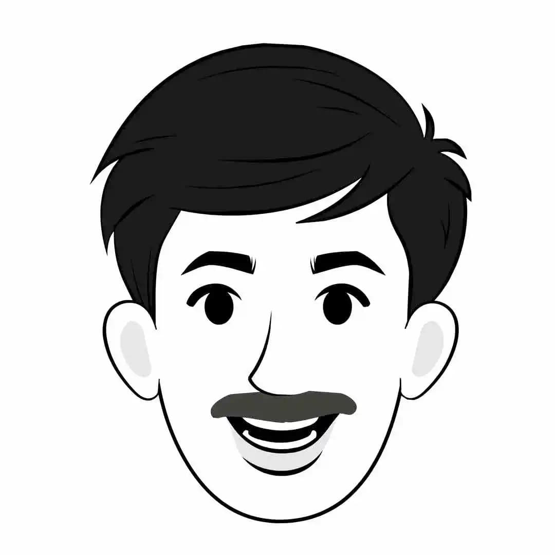 A cartoon village man 2d character animated face expression vector AKA Shankar