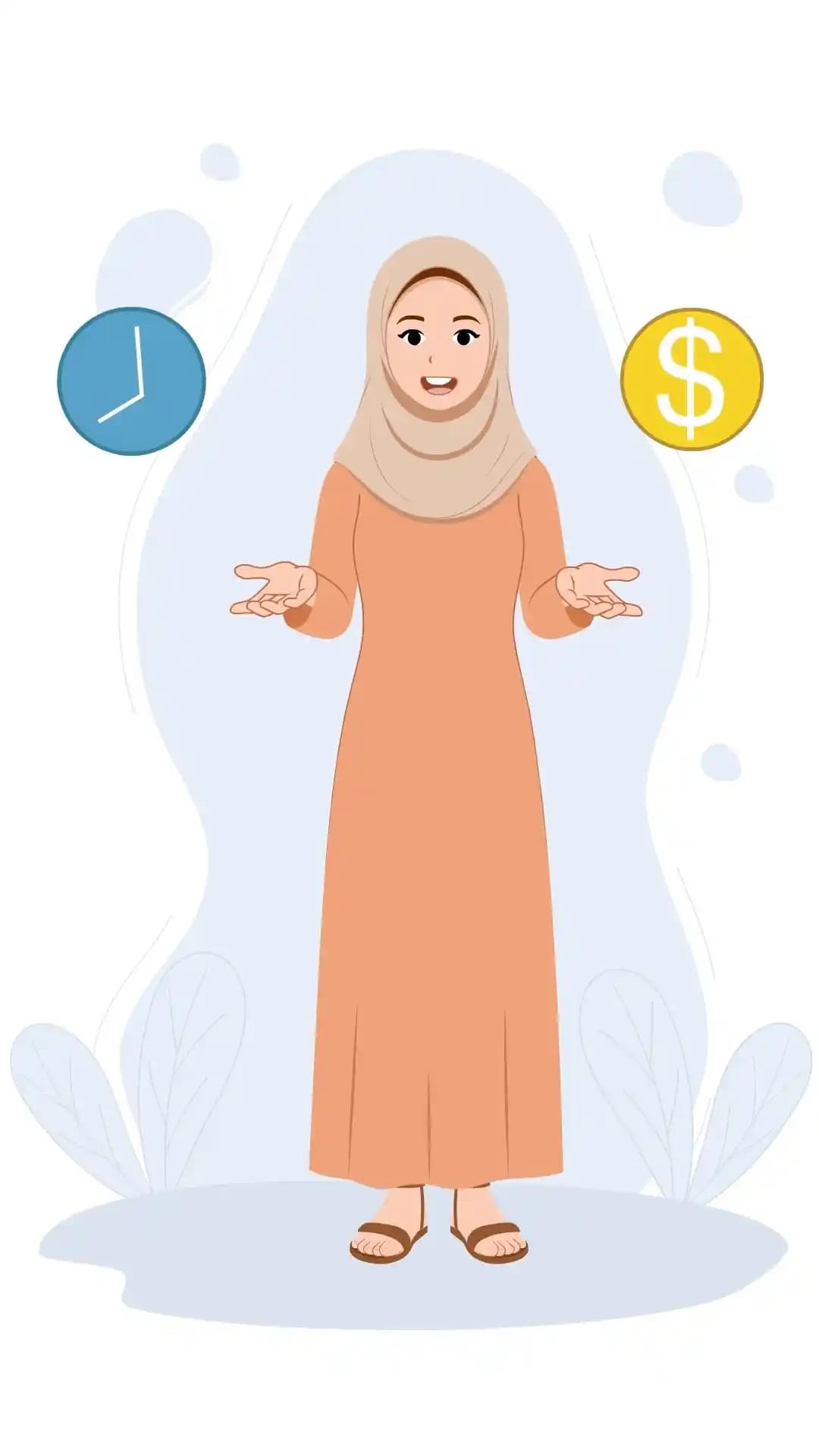 Arab Girl Front Talking Animated Vector Cartoon Character AKA Dalia