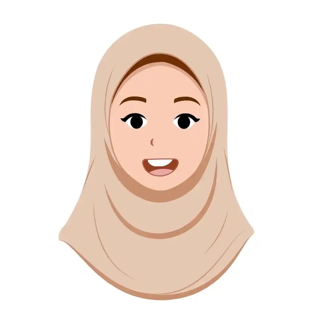 Muslim Woman Animated Vector Cartoon Character Face Expression Sheet AKA Dalia