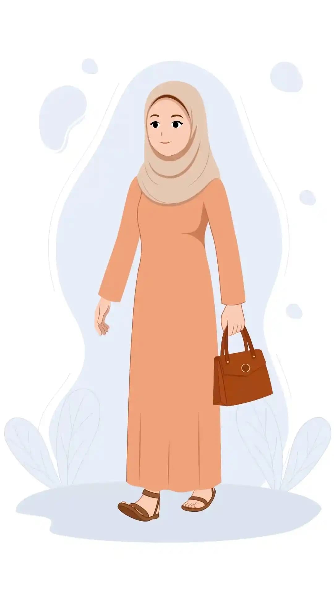 Arab Girl Walking One Third Animated Vector Cartoon Character AKA Dalia