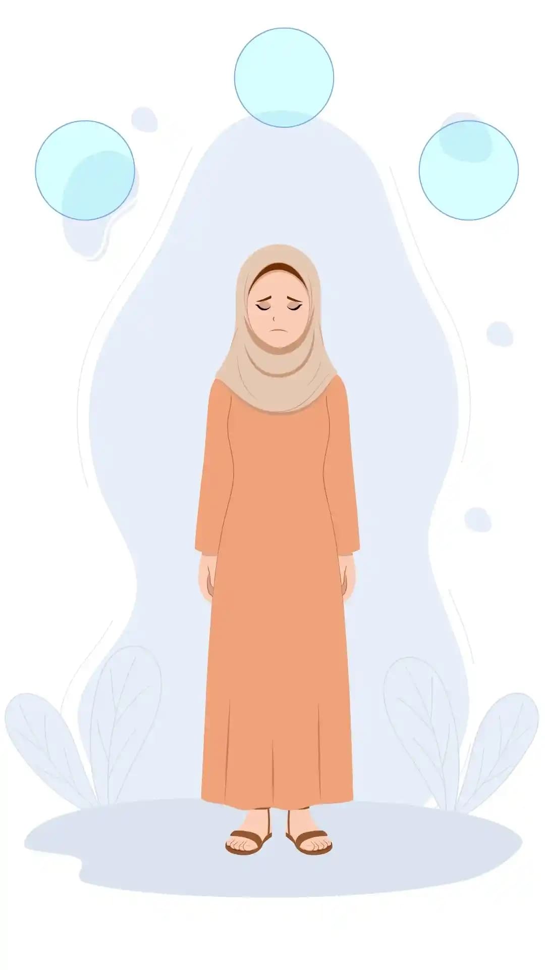 Arab Girl Sad Animated Vector Cartoon Character AKA Dalia