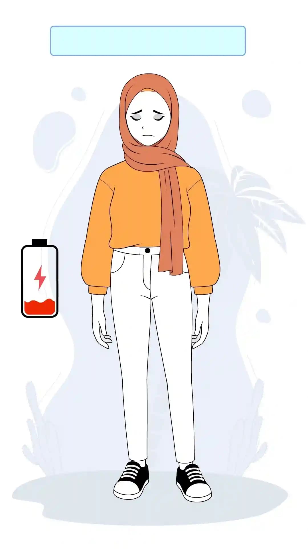 Cute Hijab Girl Sad Animated Vector Cartoon Character AKA Aasma