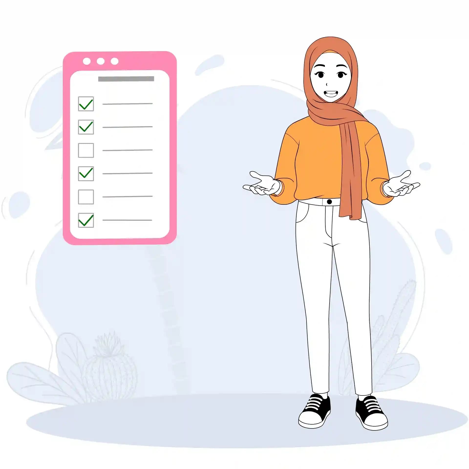 Cute Hijab Girl Front Talking Animated Vector Cartoon Character AKA Aasma