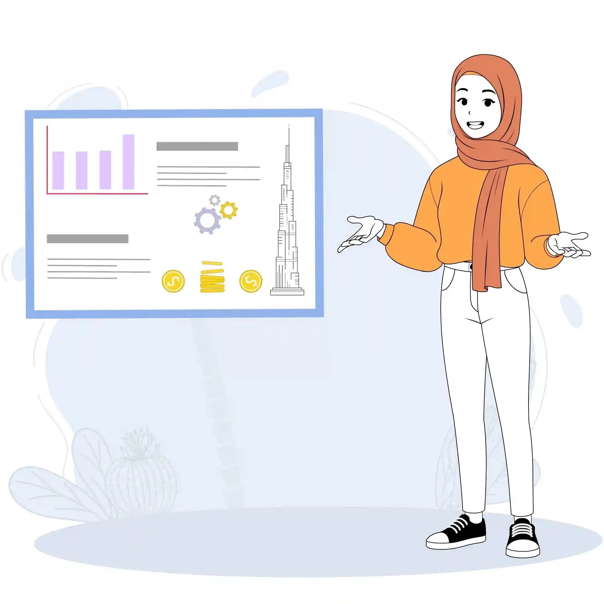 Cute Hijab Girl One Third Talking Animated Vector Cartoon Character AKA Aasma