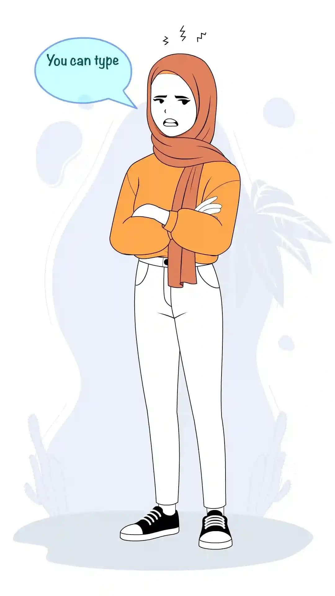 Cute Hijab Girl Annoyed Animated Vector Cartoon Character AKA Aasma