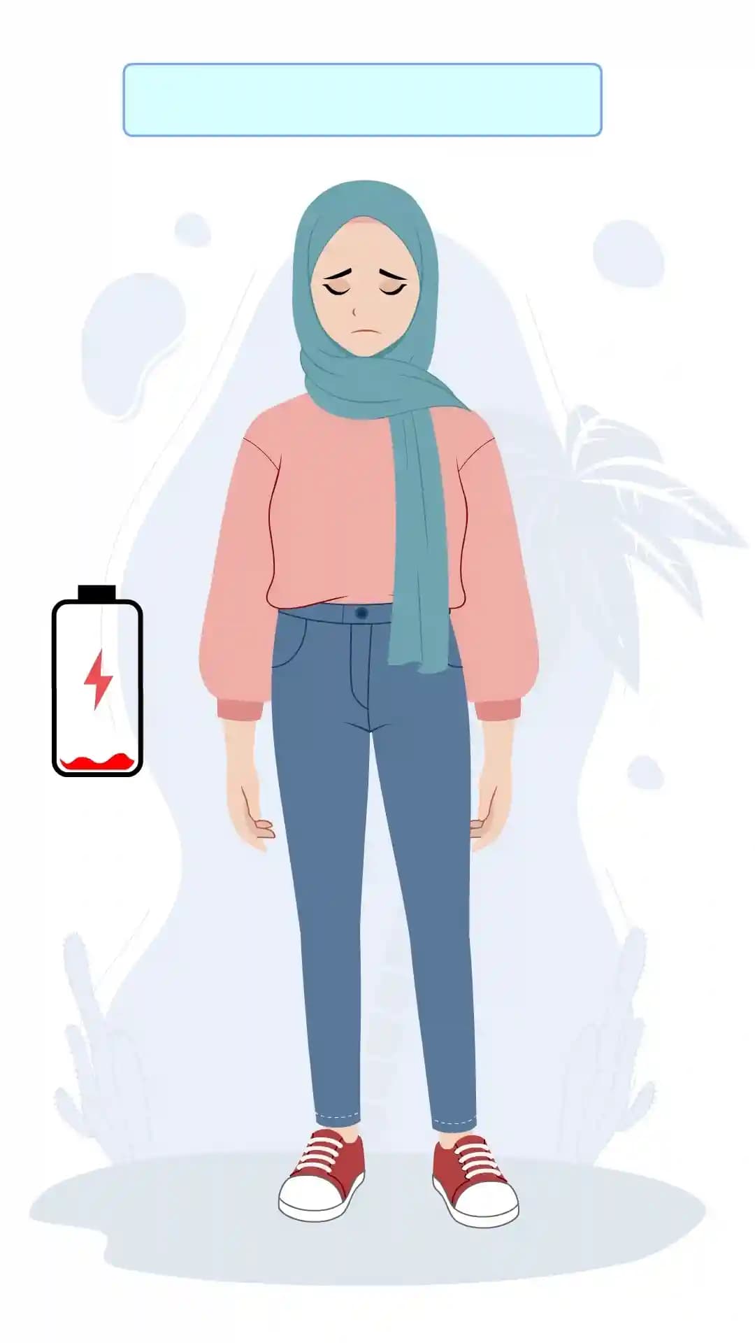 Pretty Hijab Girl Sad Animated Vector Cartoon Character AKA Nazma