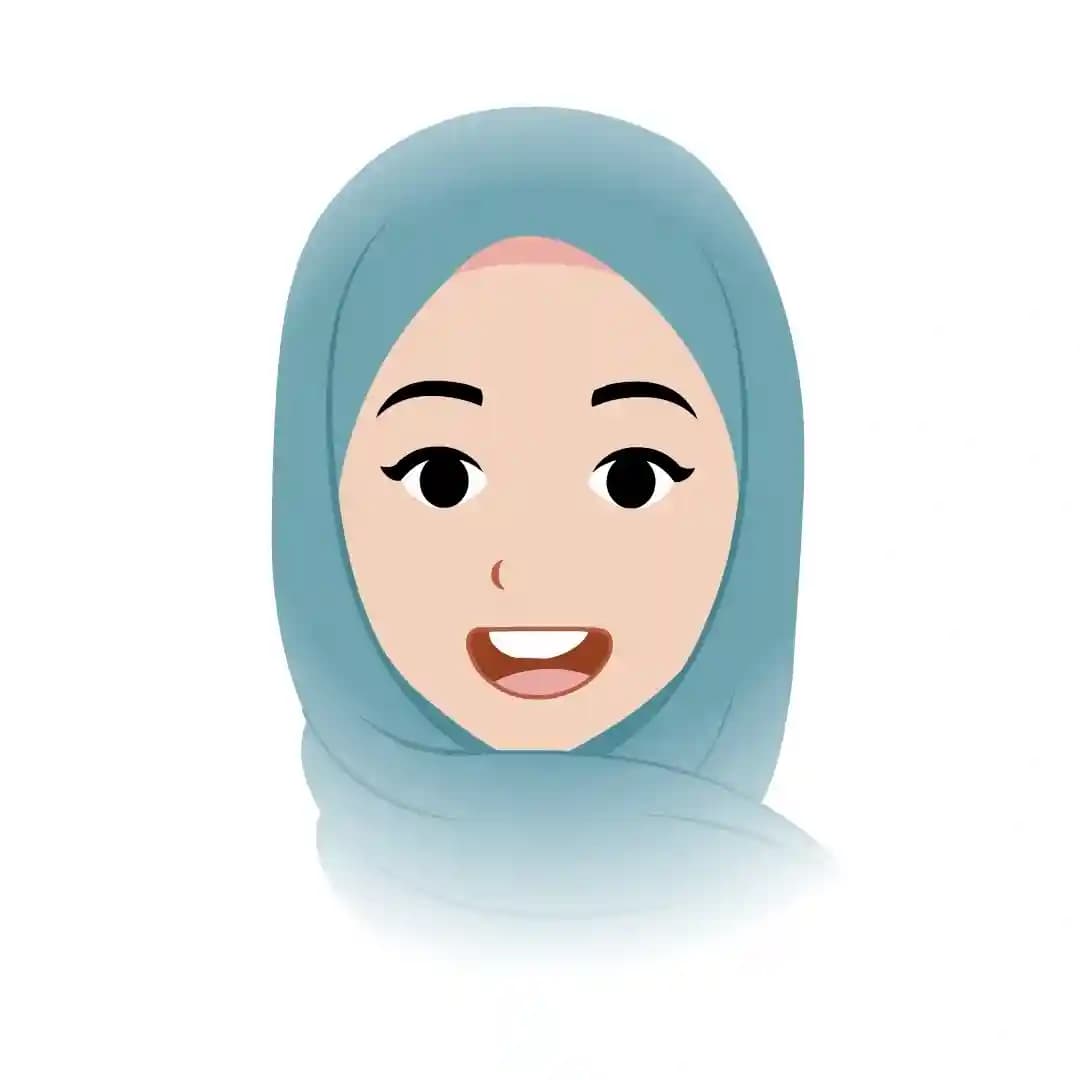 Pretty Hijab Girl Animated Vector Cartoon Character Face Expression Sheet AKA Nazma