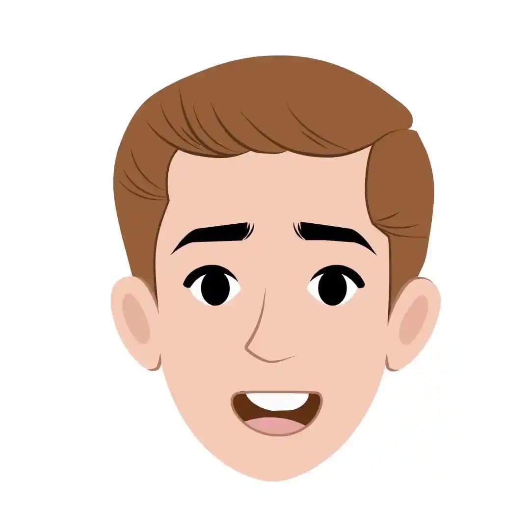A 2d cartoon casual man animated face expression vector AKA Andros